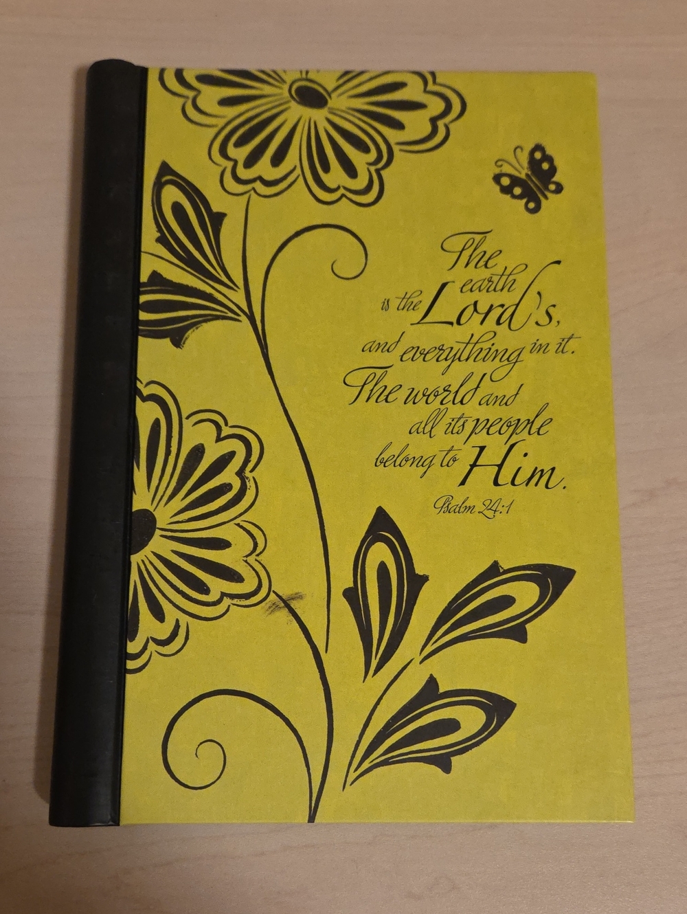 Yellow Floral Hardcover Journal with Scripture Accent